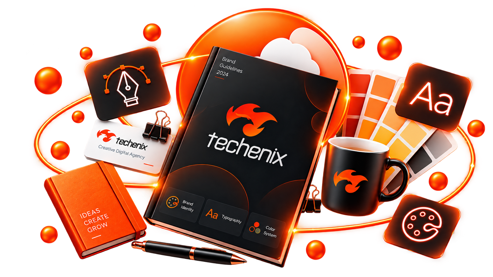 Branding and graphic design services by Techenix